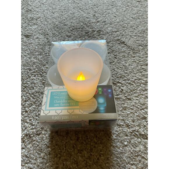 LED Flameless Tea Candles set of 6 Rainbow colors NIB - Picture 2 of 9